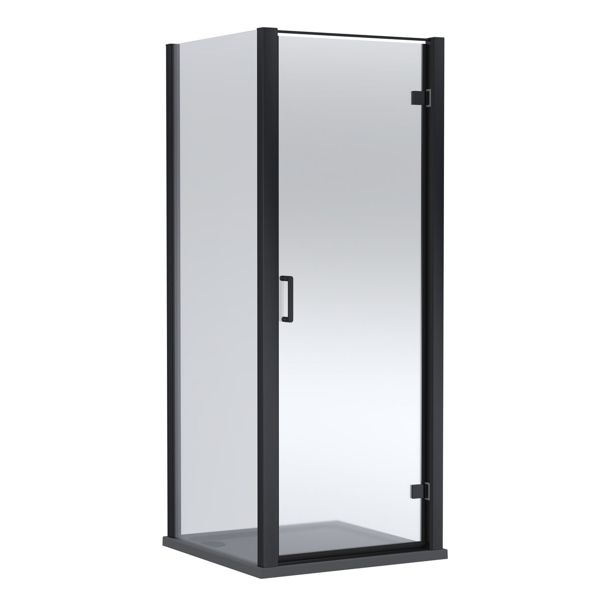 8mm Toughened Safety Glass Hinged Shower Door, Side Panel and Shower Tray - Choice of Size and Finish