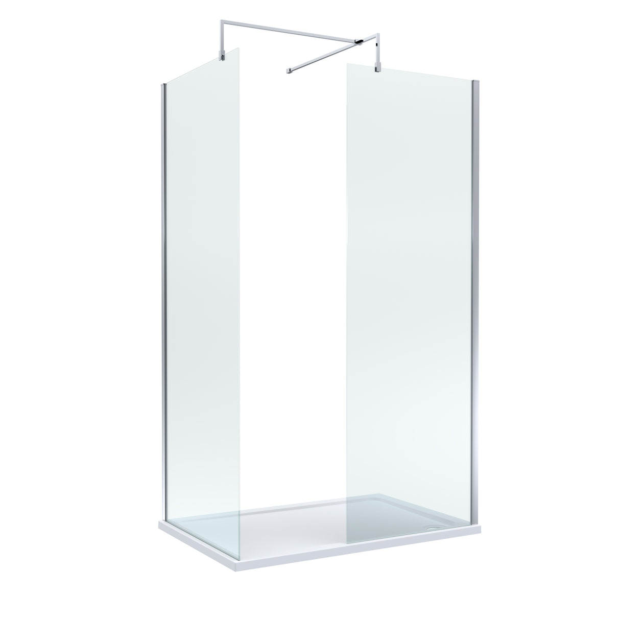 8mm Glass Walk In Wetroom Screens and Shower Tray - Choice of Size and Finish