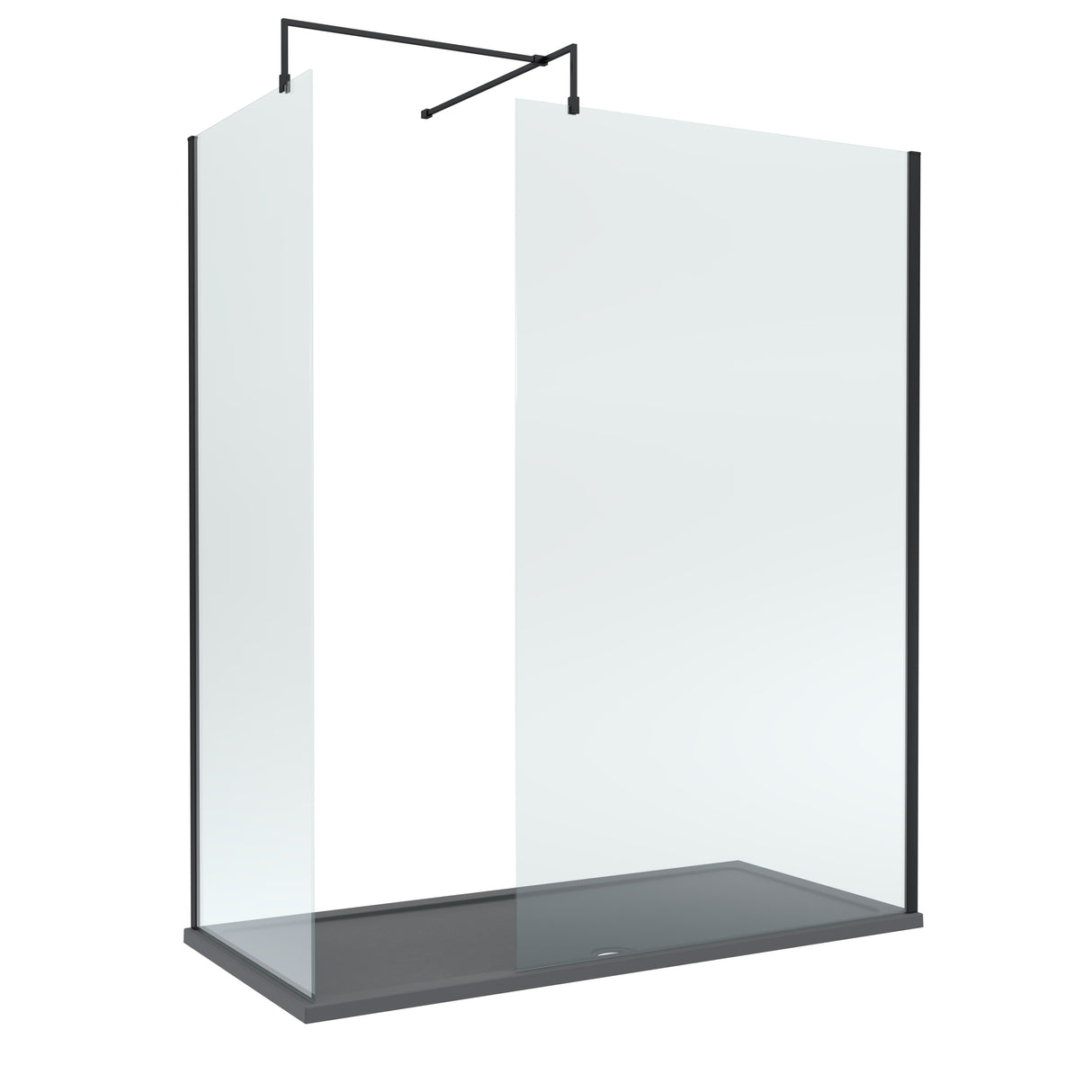 8mm Glass Walk In Wetroom Screens and Shower Tray - Choice of Size and Finish