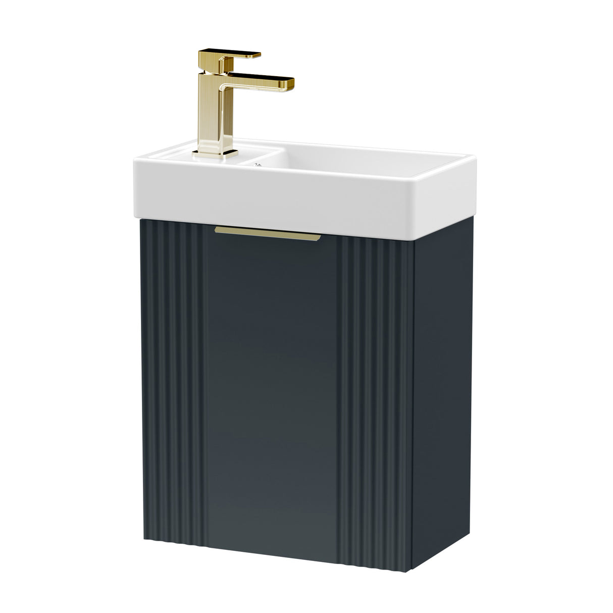 Retro Wall Hung Bathroom Cloakroom Vanity Basin Unit - Multiple Colours