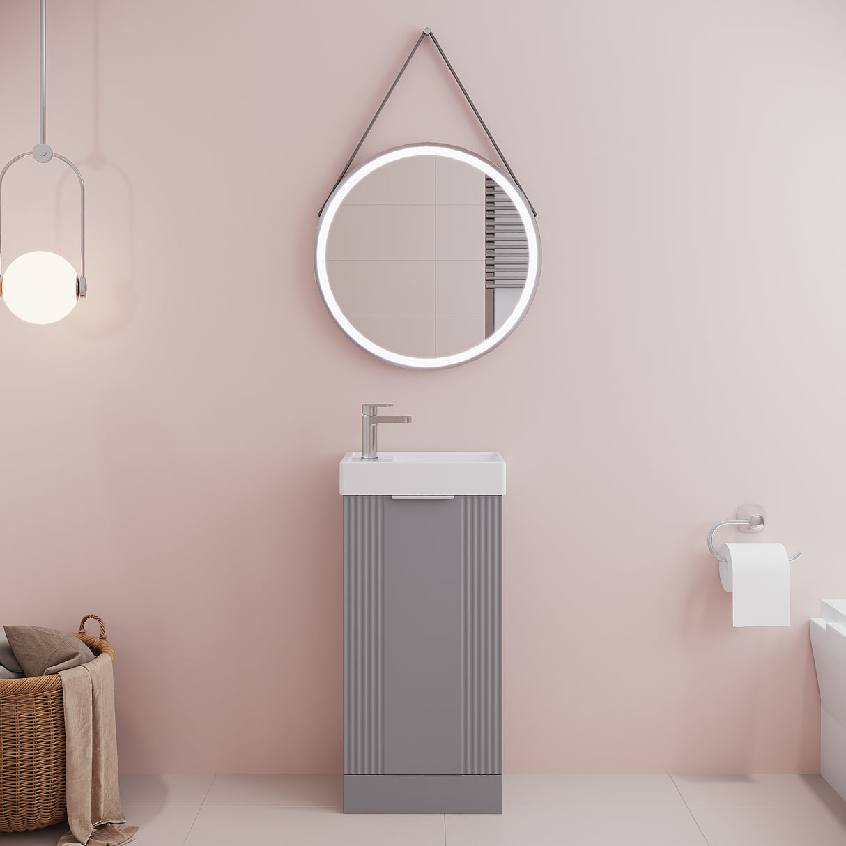 Retro Floor Standing Bathroom Cloakroom Vanity Basin Unit - Multiple Colours