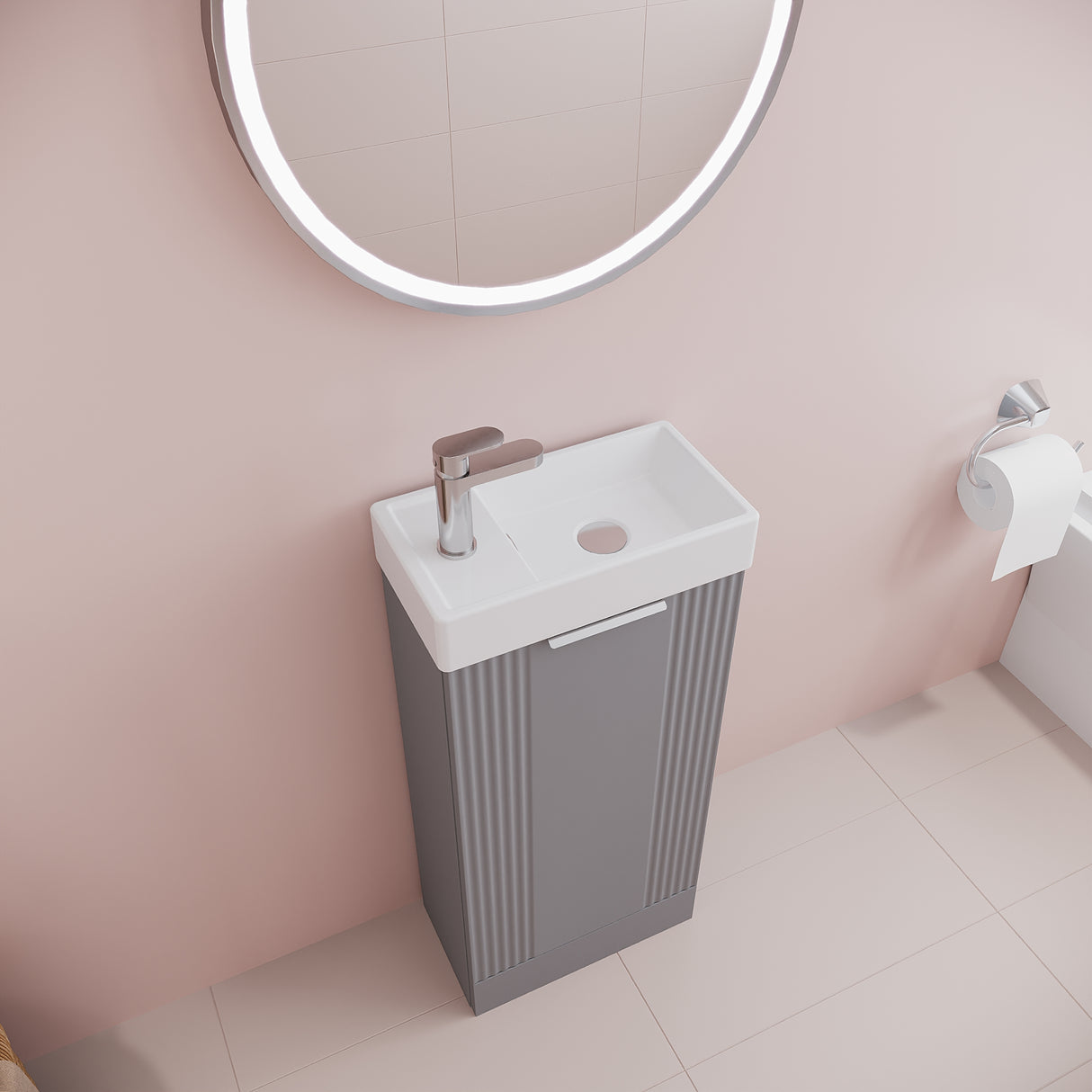 Retro Floor Standing Bathroom Cloakroom Vanity Basin Unit - Multiple Colours