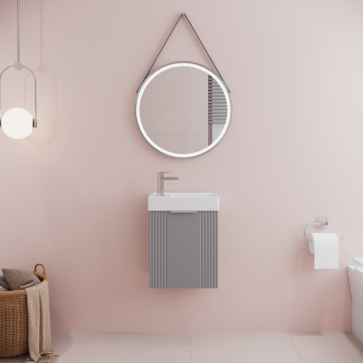 Retro Wall Hung Bathroom Cloakroom Vanity Basin Unit - Multiple Colours