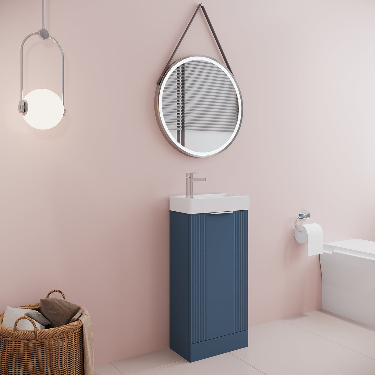 Retro Floor Standing Bathroom Cloakroom Vanity Basin Unit - Multiple Colours