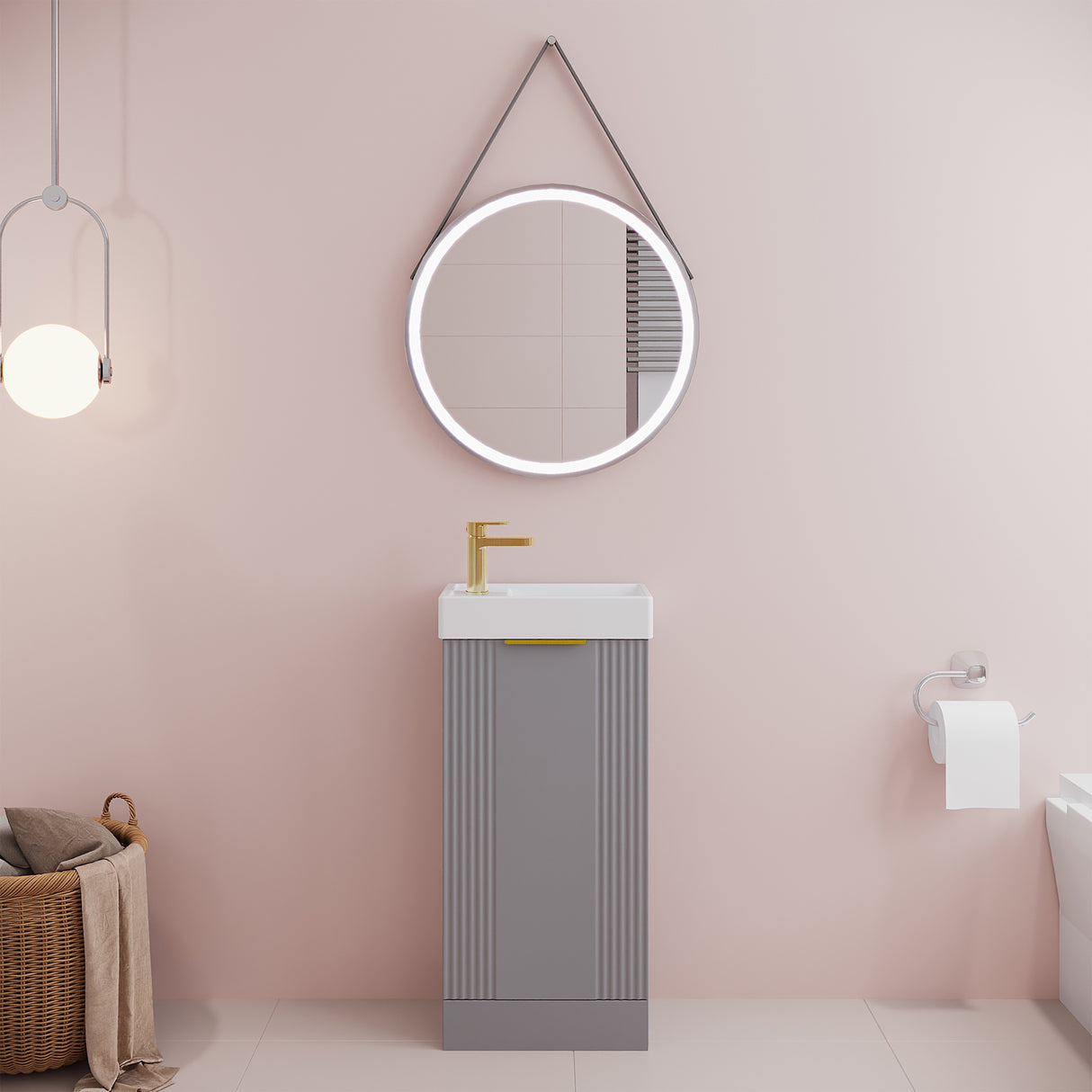 Retro Floor Standing Bathroom Cloakroom Vanity Basin Unit - Multiple Colours