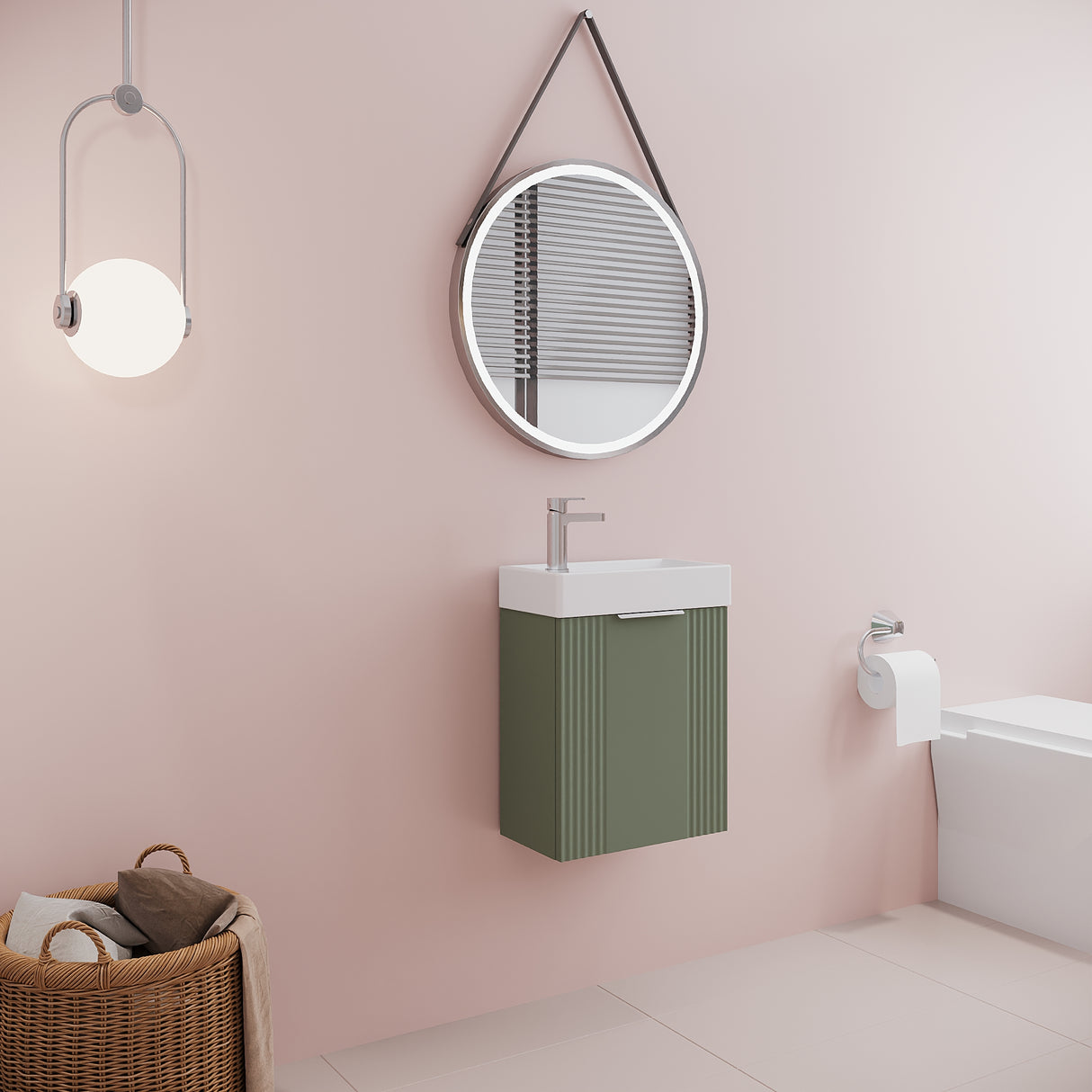 Retro Wall Hung Bathroom Cloakroom Vanity Basin Unit - Multiple Colours