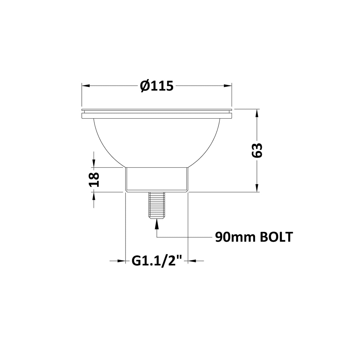90mm Fireclay Kitchen Sink Basket Strainer Waste - Multiple Colours Available