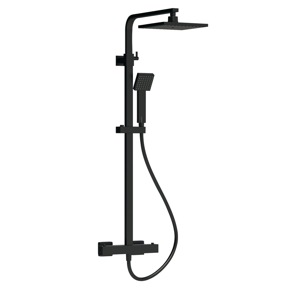 Square Thermostatic Shower Kit with Fixed Head & Adjustable Handset - Multiple Colours Available