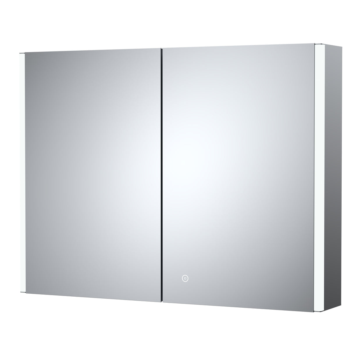 2 Door Touch Sensor Mirror Cabinet with 2 Shelves, Demister & Shaving Socket