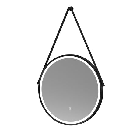 Round LED Illuminated Touch Sensor Framed Mirror with Demister & Strap - Choice of Colour and Size