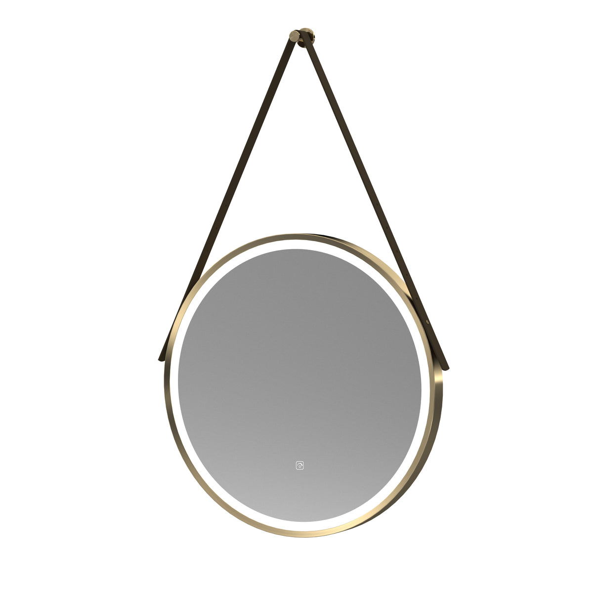 Round LED Illuminated Touch Sensor Framed Mirror with Demister & Strap - Choice of Colour and Size