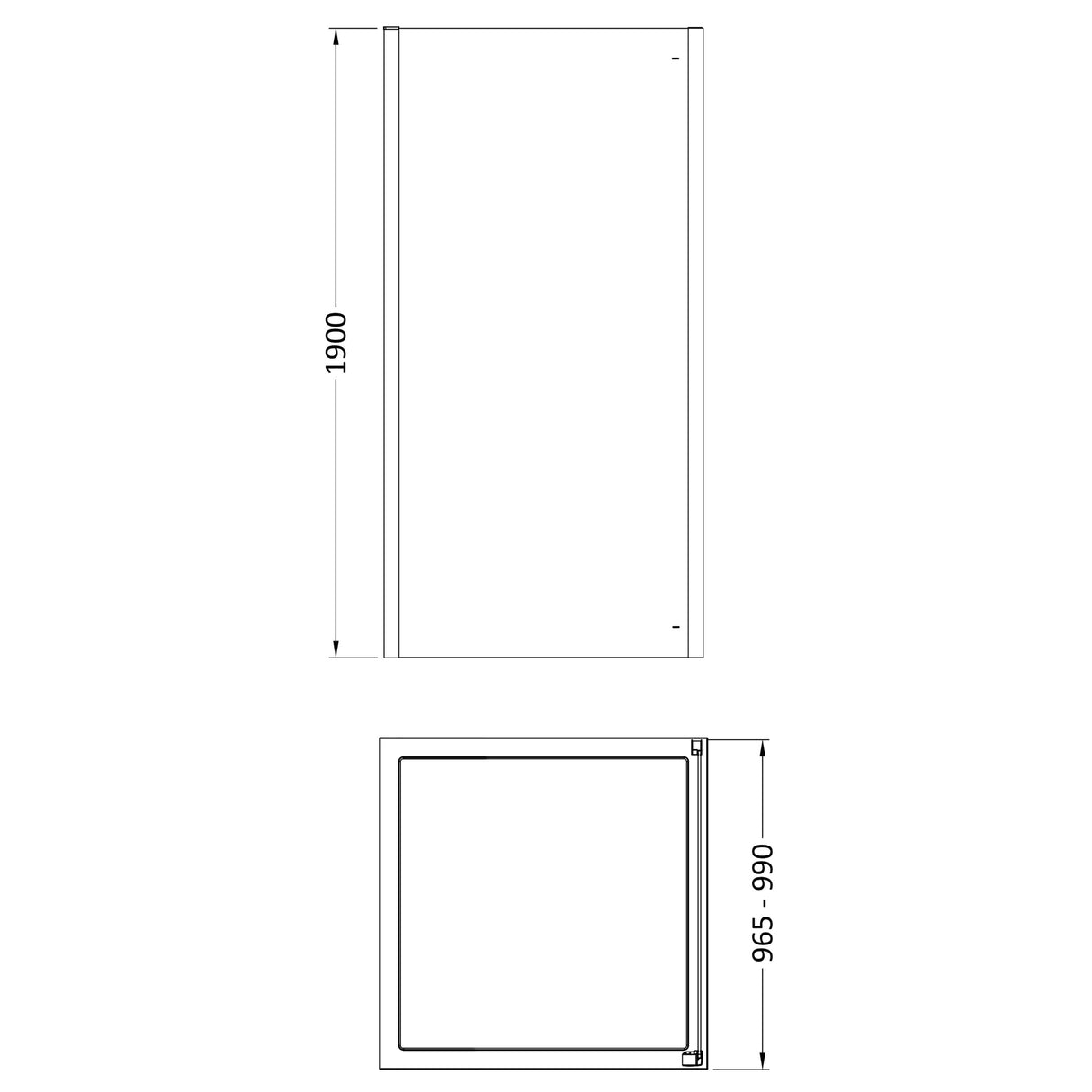 8mm Toughened Safety Glass Shower Side Panel - Multiple Sizes Available