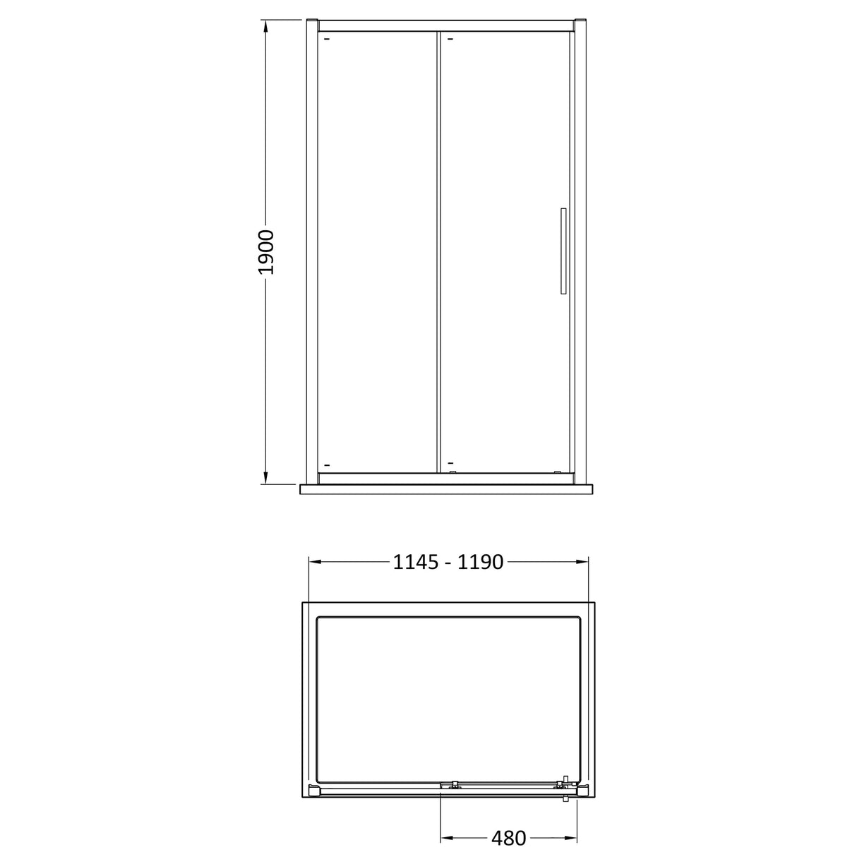 8mm Toughened Safety Glass Sliding Shower Door - Available in Multiple Sizes, Choice of Handle Design