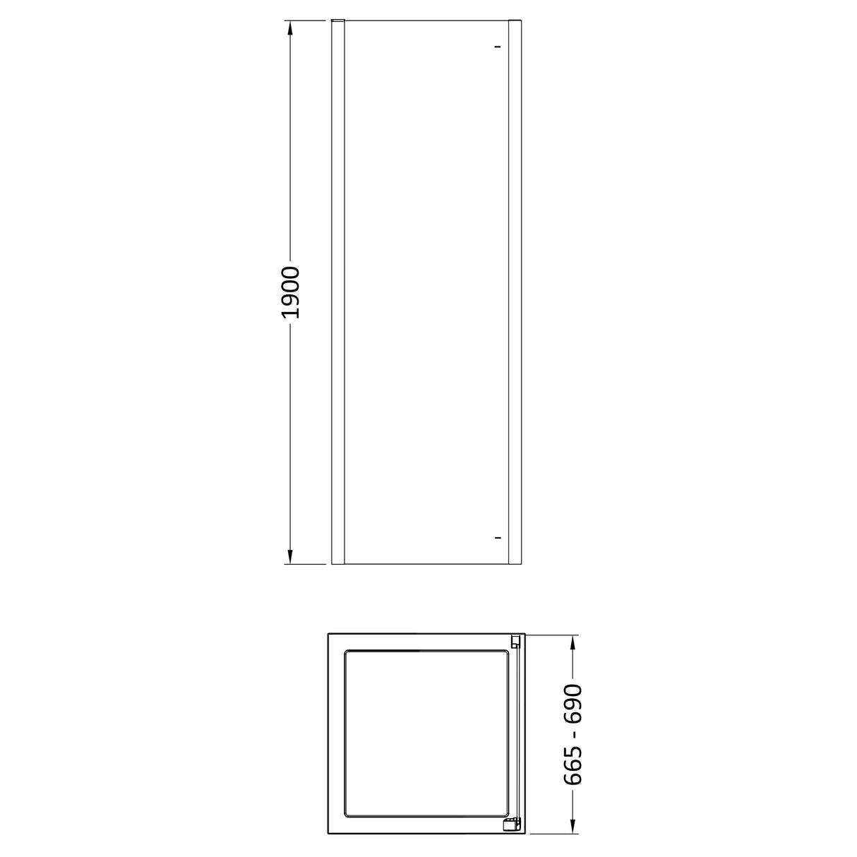 8mm Toughened Safety Glass Shower Side Panel - Multiple Sizes Available