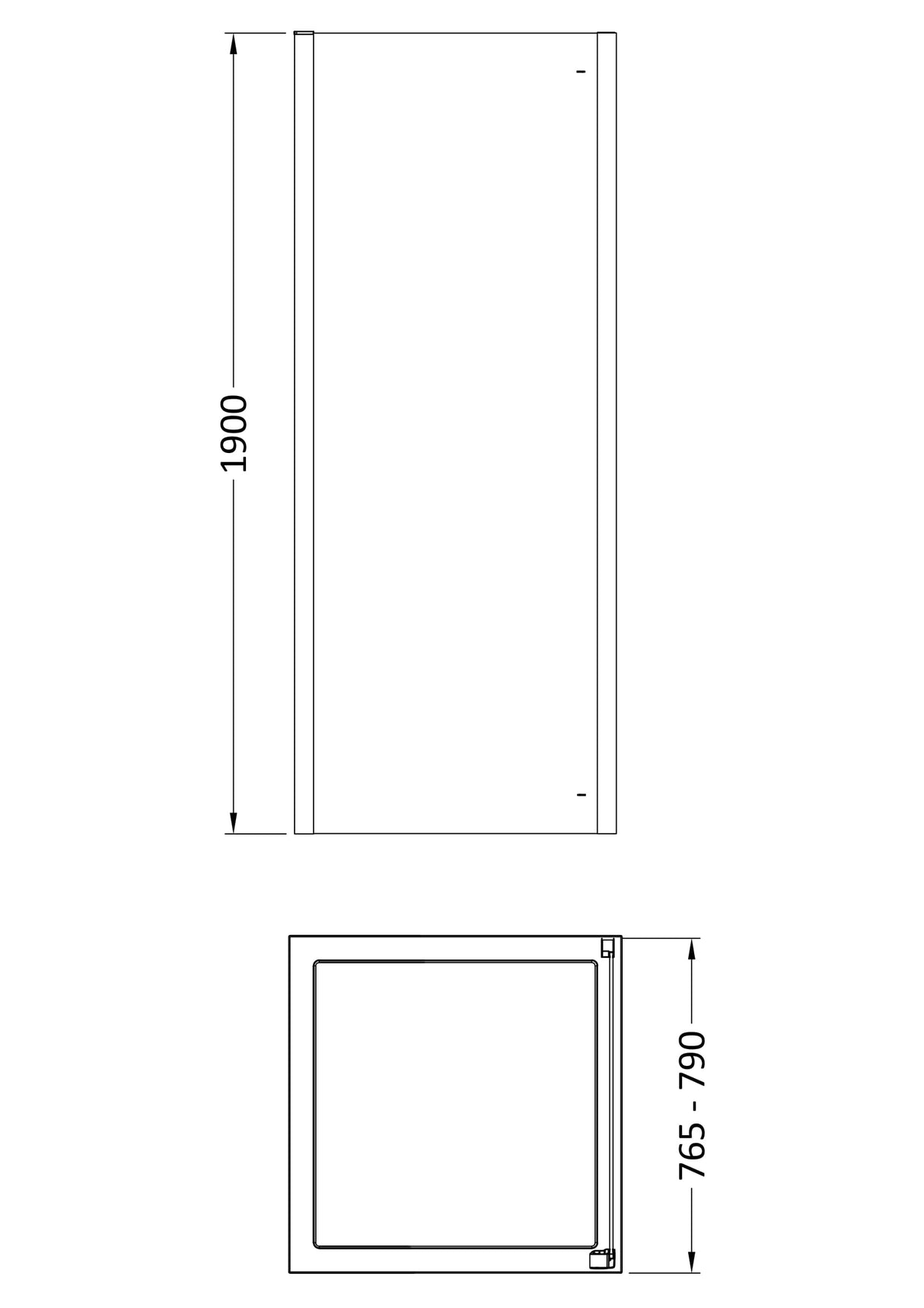 8mm Toughened Safety Glass Shower Side Panel - Multiple Sizes Available
