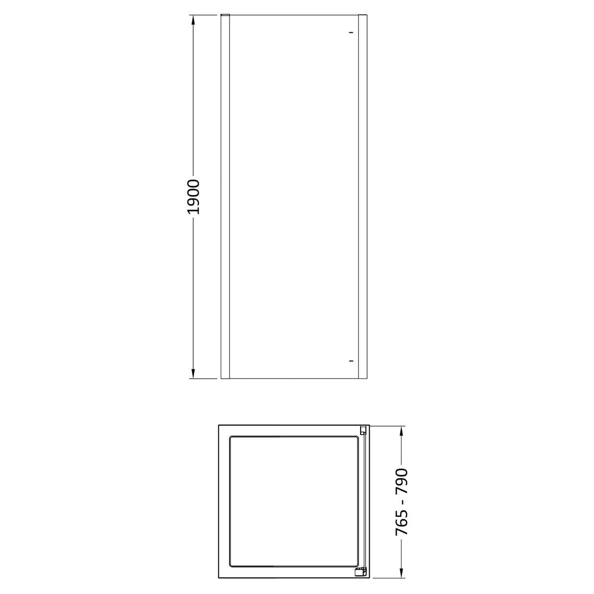 8mm Toughened Safety Glass Shower Side Panel - Multiple Sizes Available