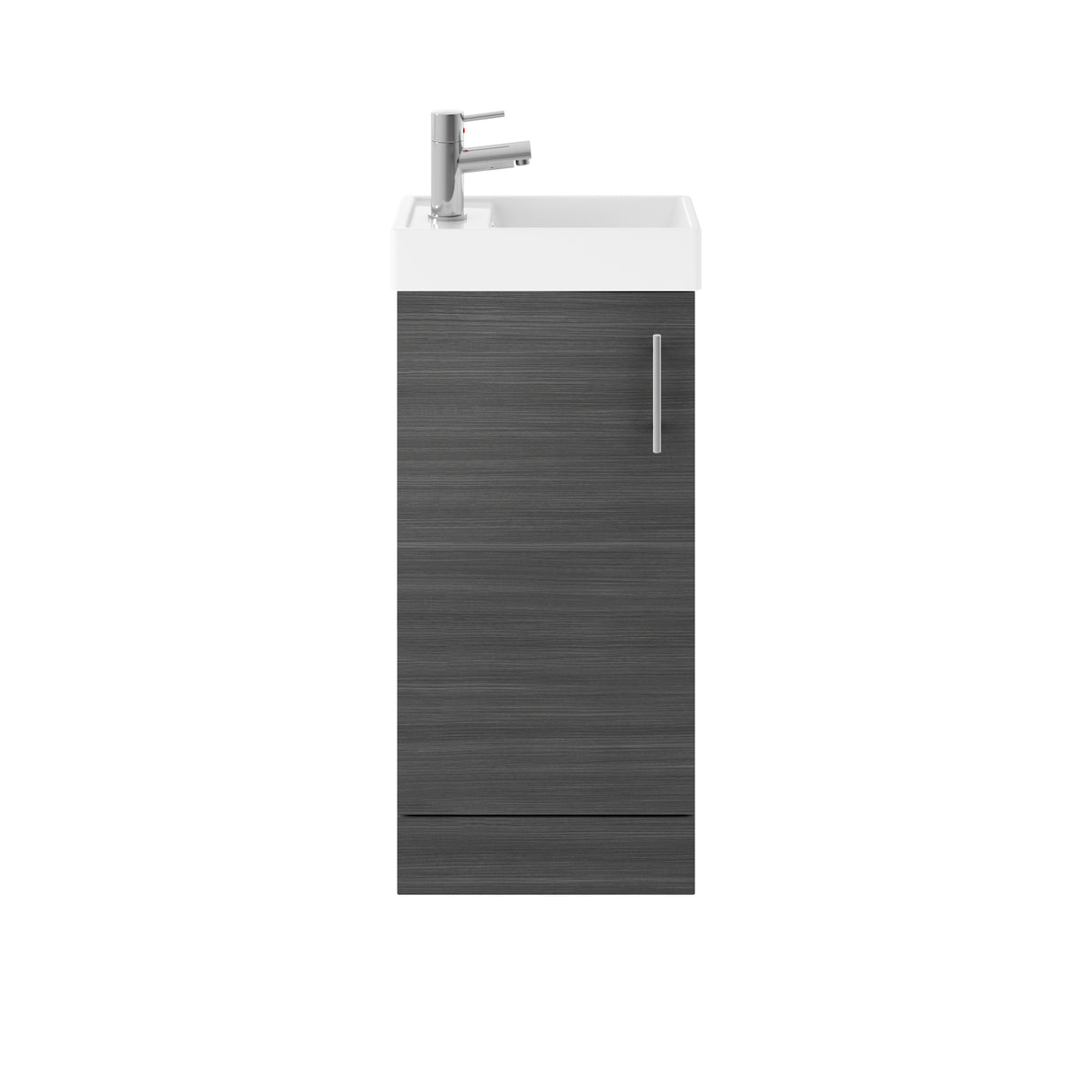 Compact Cloakroom Vanity Basin Unit, 400mm - Choice of Mount Type, Colour and Handle Finish