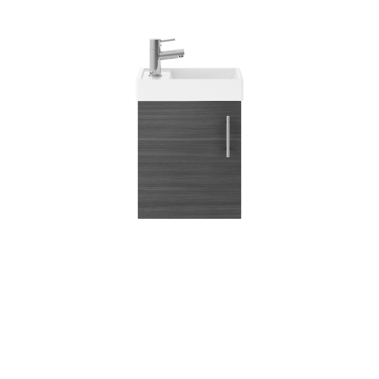 Compact Cloakroom Vanity Basin Unit, 400mm - Choice of Mount Type, Colour and Handle Finish
