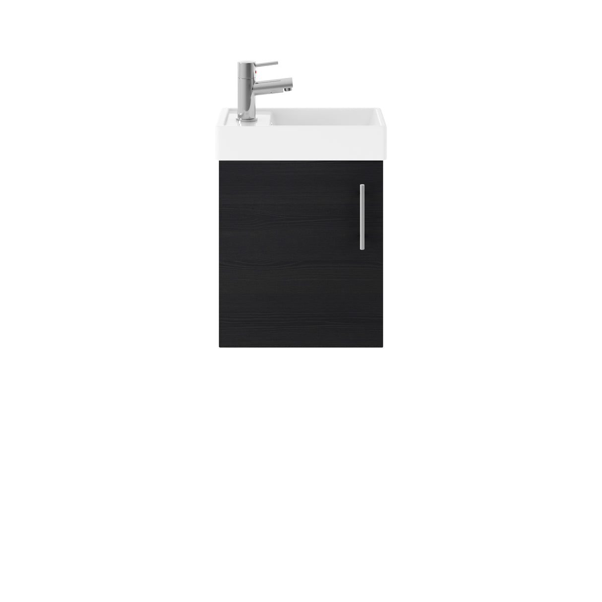 Compact Cloakroom Vanity Basin Unit, 400mm - Choice of Mount Type, Colour and Handle Finish