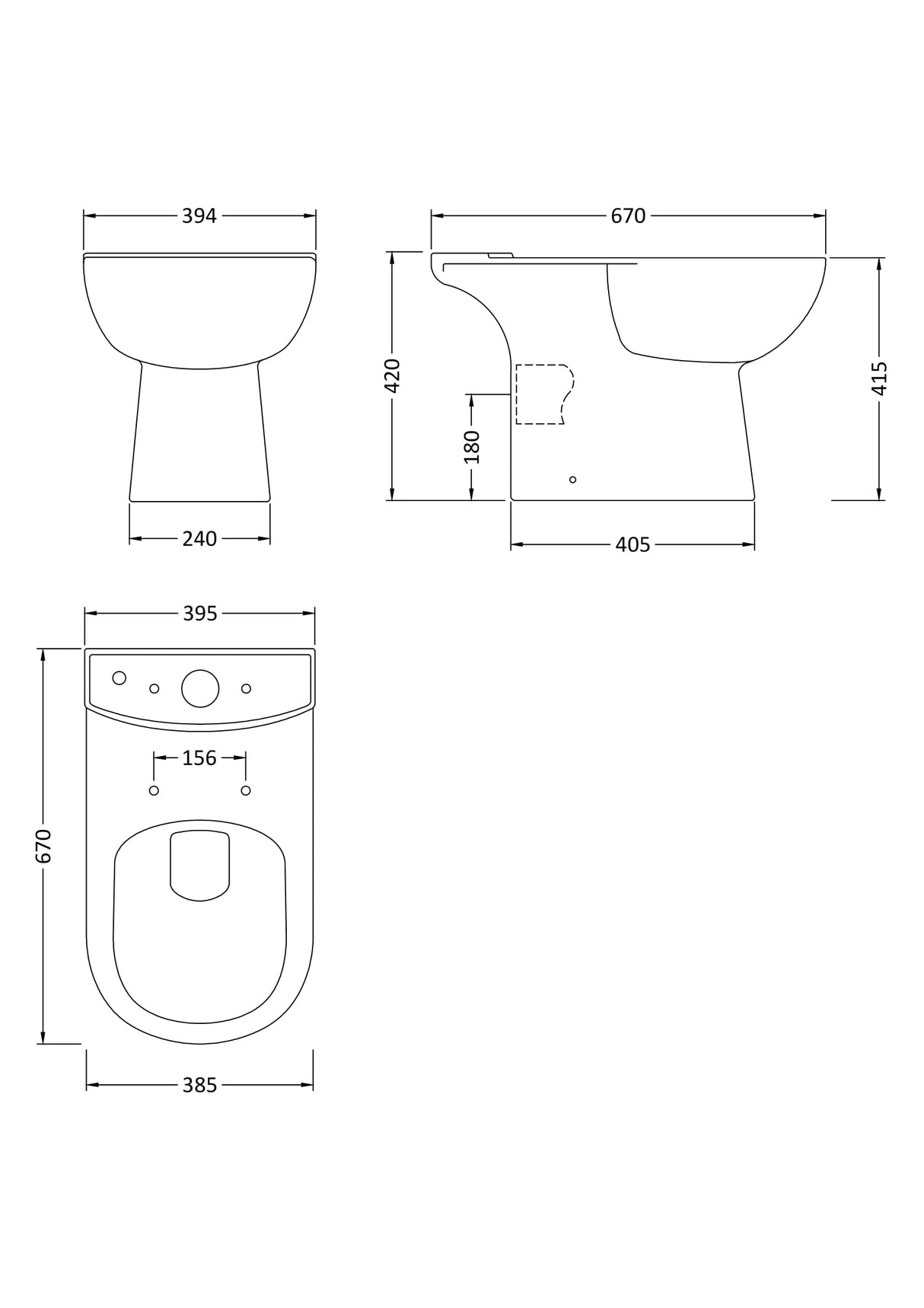 Ridley Ceramic Bathroom Bundle – Compact or Close-Coupled Toilet Pan, Cistern & Soft-Close Seat + 560mm 1-Tap-Hole Basin with Full Pedestal