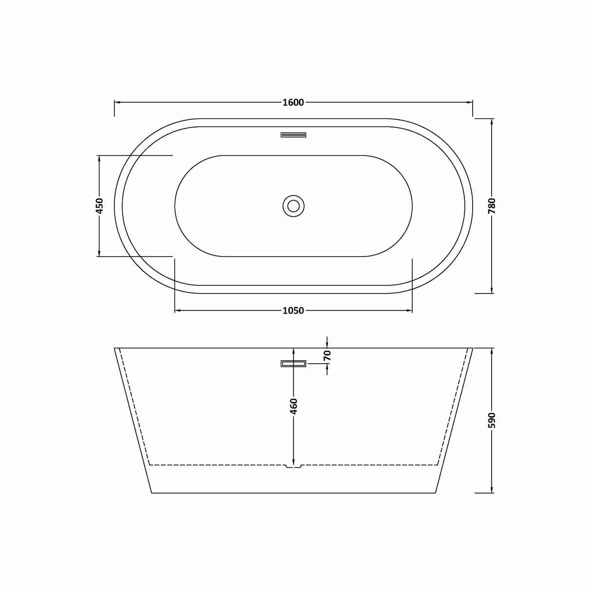 Freestanding Oval Bath by Balterley - Stunning Contemporary Bath available in a range of Sizes