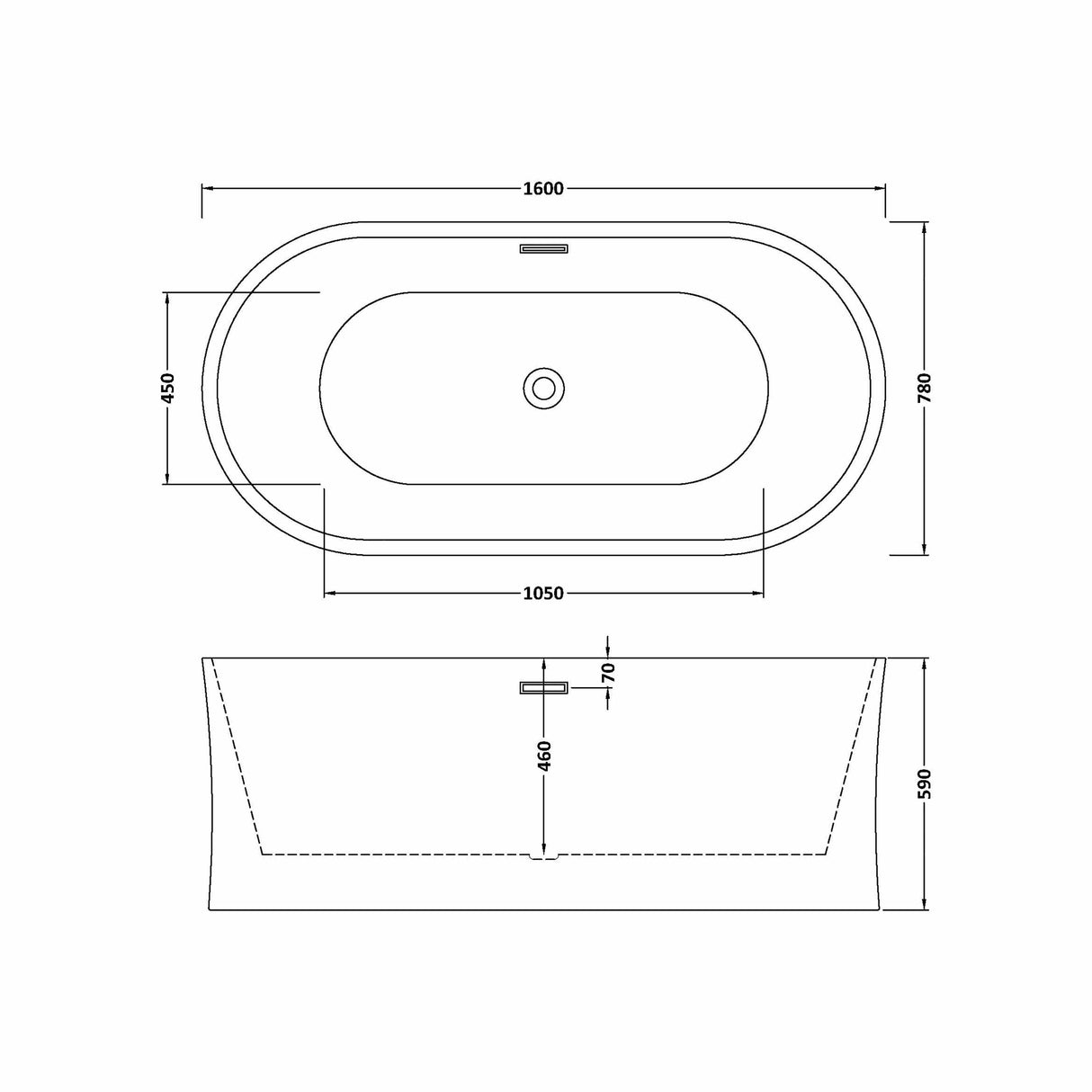 Contemporary White Curved Freestanding Bath from Balterley - Multiple Sizes Available