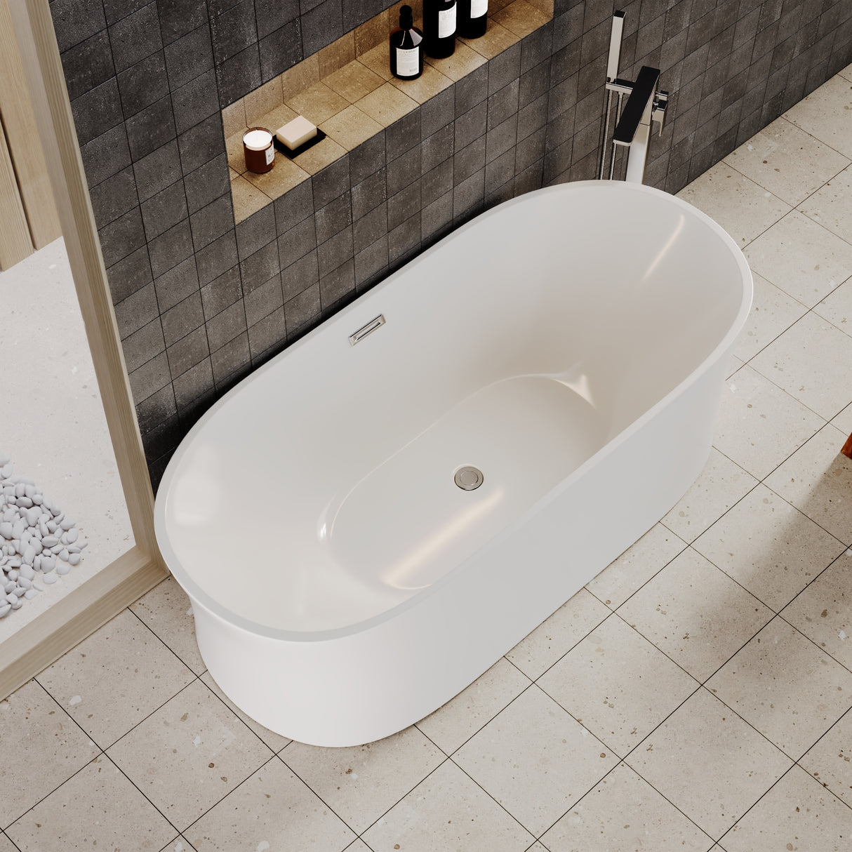 Contemporary White Curved Freestanding Bath from Balterley - Multiple Sizes Available