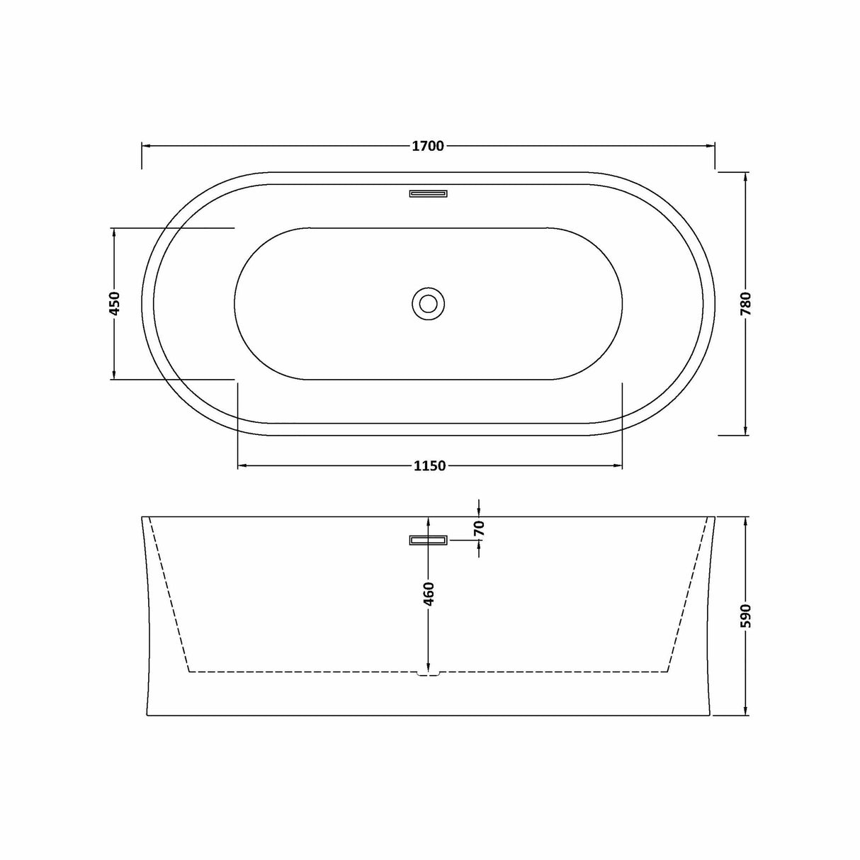 Contemporary White Curved Freestanding Bath from Balterley - Multiple Sizes Available