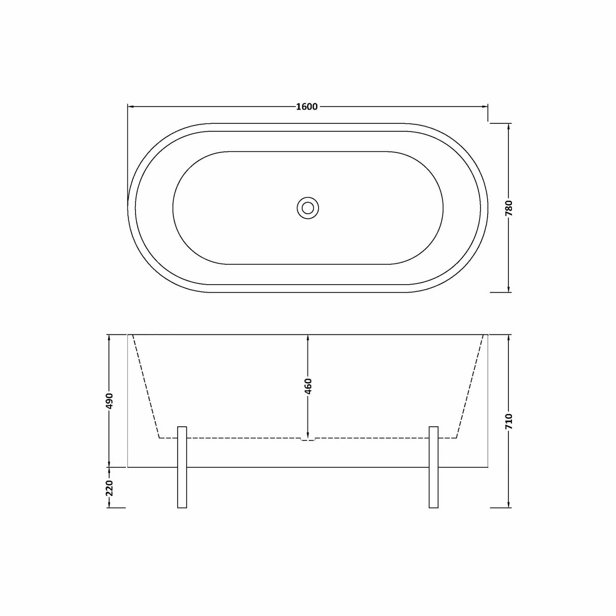 Contemporary Oval Freestanding Bath & Stand from Balterley - Multiple Sizes