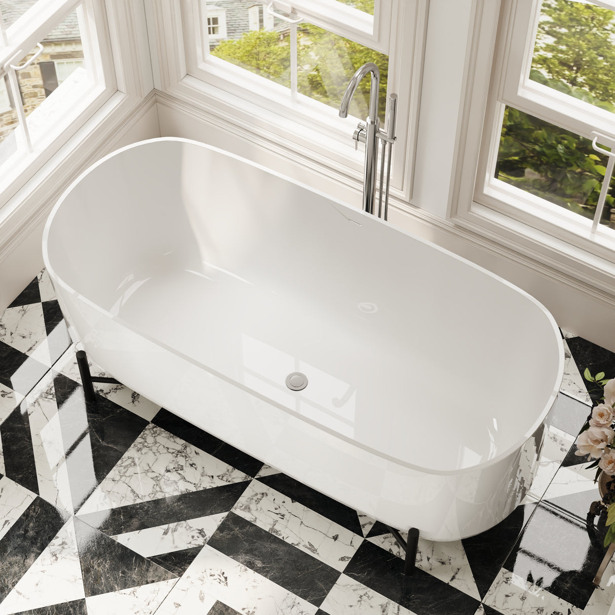 Contemporary Oval Freestanding Bath & Stand from Balterley - Multiple Sizes