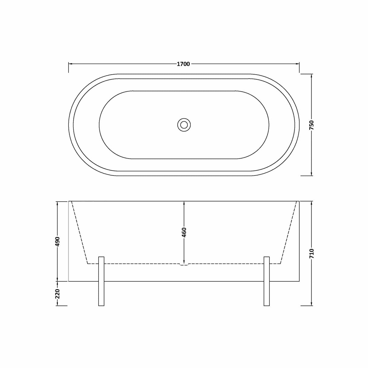 Contemporary Oval Freestanding Bath & Stand from Balterley - Multiple Sizes