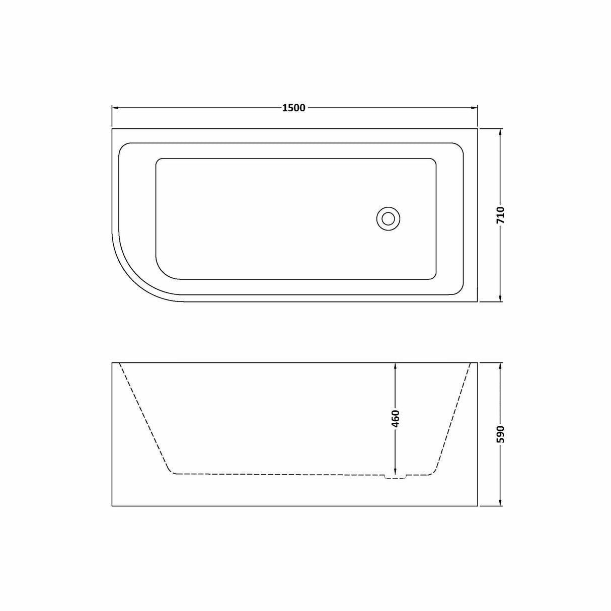 Contemporary Corner Freestanding Bath from Balterley, Left or Right Hand - Multiple Sizes Available