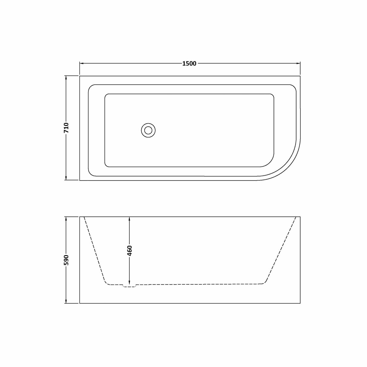 Contemporary Corner Freestanding Bath from Balterley, Left or Right Hand - Multiple Sizes Available