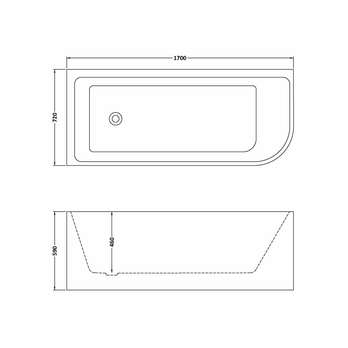 Contemporary Corner Freestanding Bath from Balterley, Left or Right Hand - Multiple Sizes Available