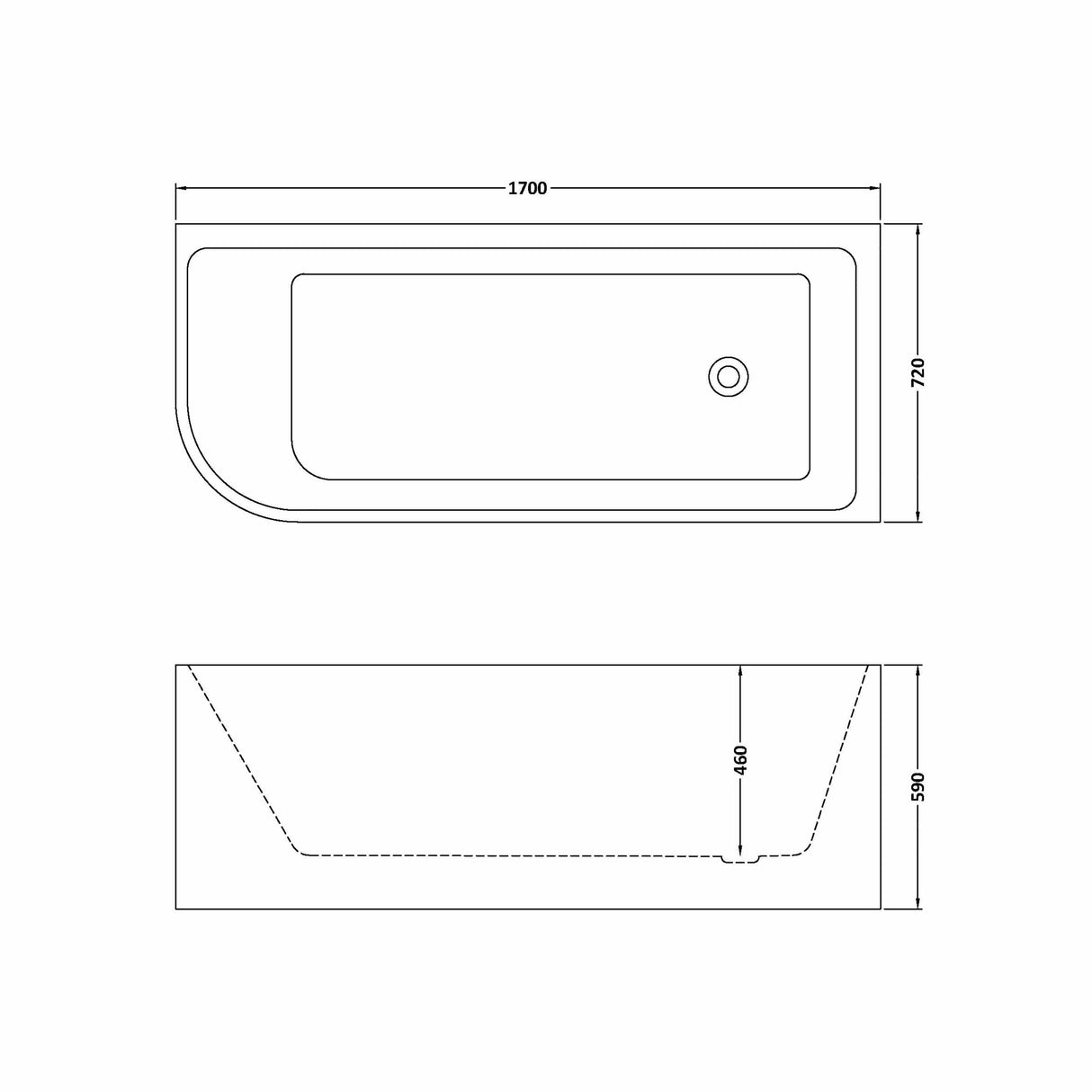 Contemporary Corner Freestanding Bath from Balterley, Left or Right Hand - Multiple Sizes Available