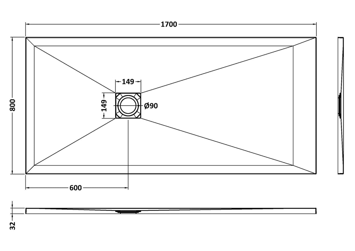 Premium Slimline Rectangular Shower Tray - Multiple Sizes and Finishes