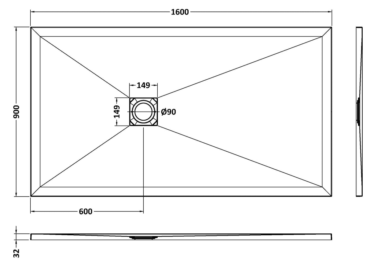 Premium Slimline Rectangular Shower Tray - Multiple Sizes and Finishes