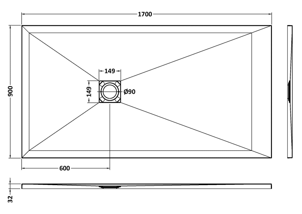 Premium Slimline Rectangular Shower Tray - Multiple Sizes and Finishes