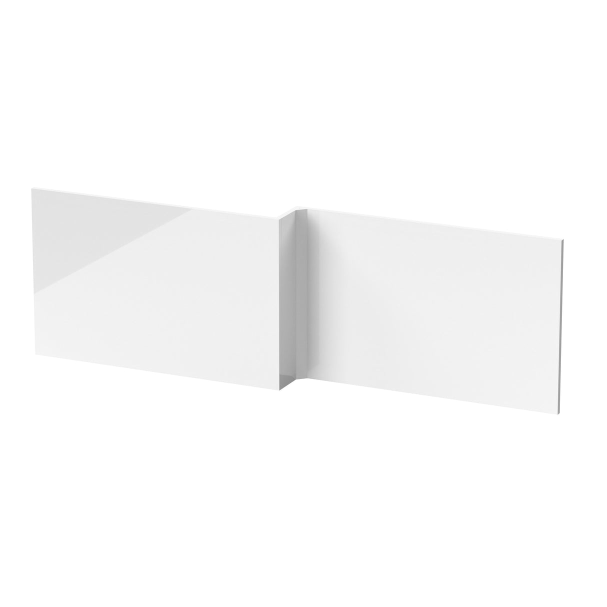 Square L-Shaped Shower Bath Panel - Gloss White