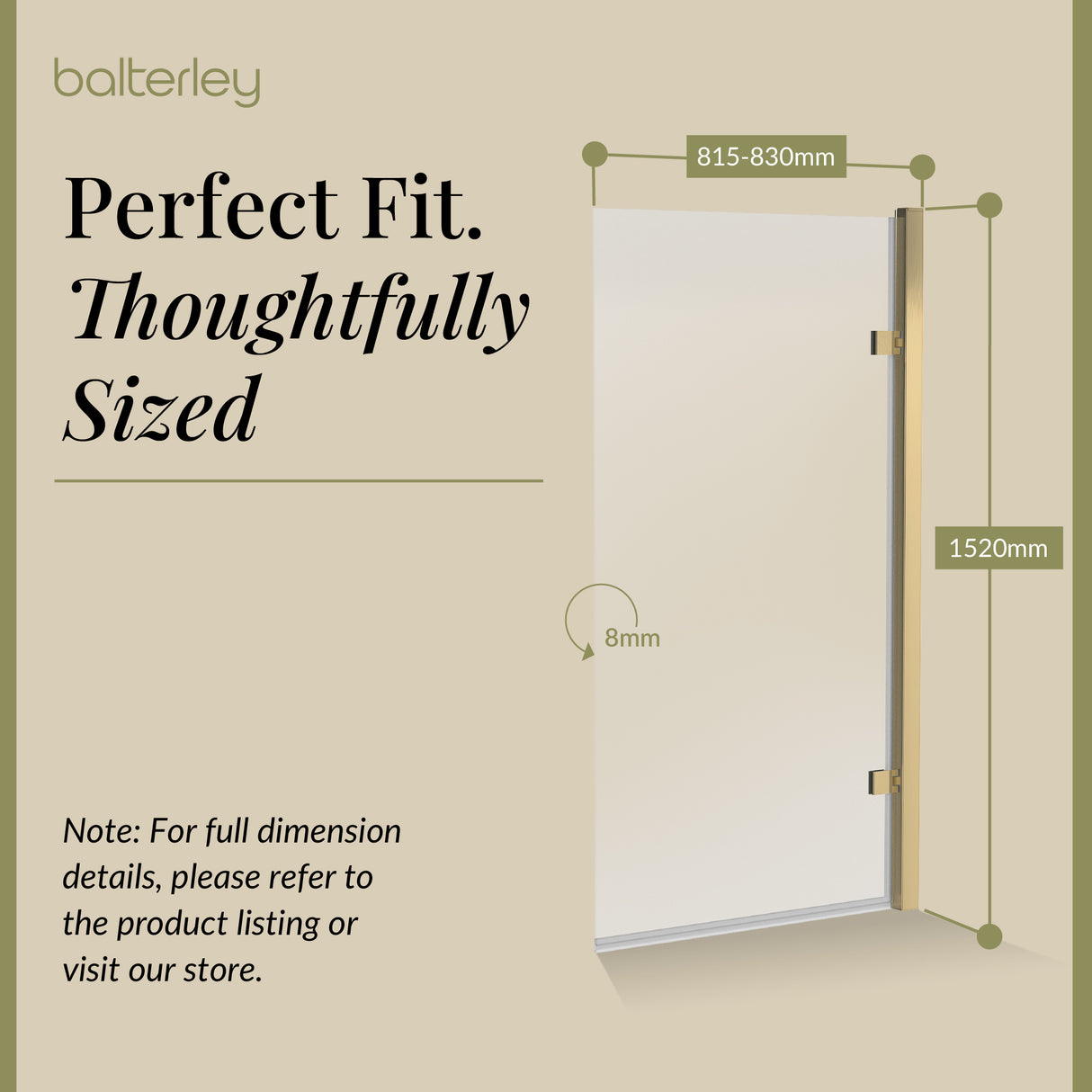 8mm Toughened Safety Glass Reversible Hinged Straight Shower Bath Screen - Choice of Colour