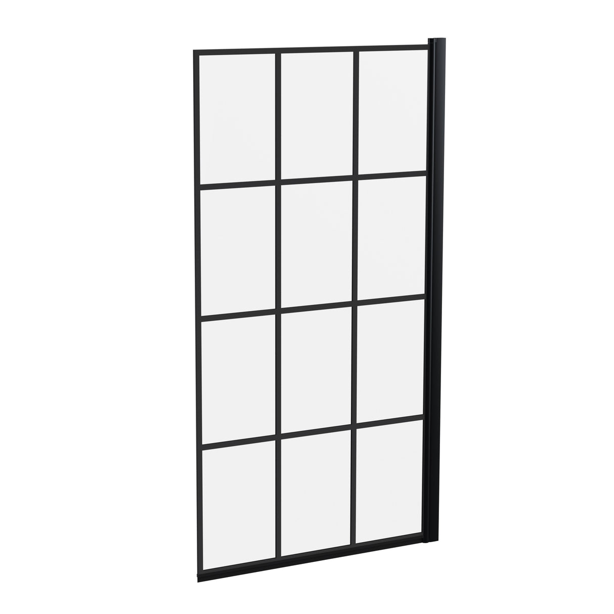 Black Framed Reversible Hinged Shower Bath Screen – 6 mm Toughened Safety Glass, H: 1430 × W: 790 × D: 38 mm