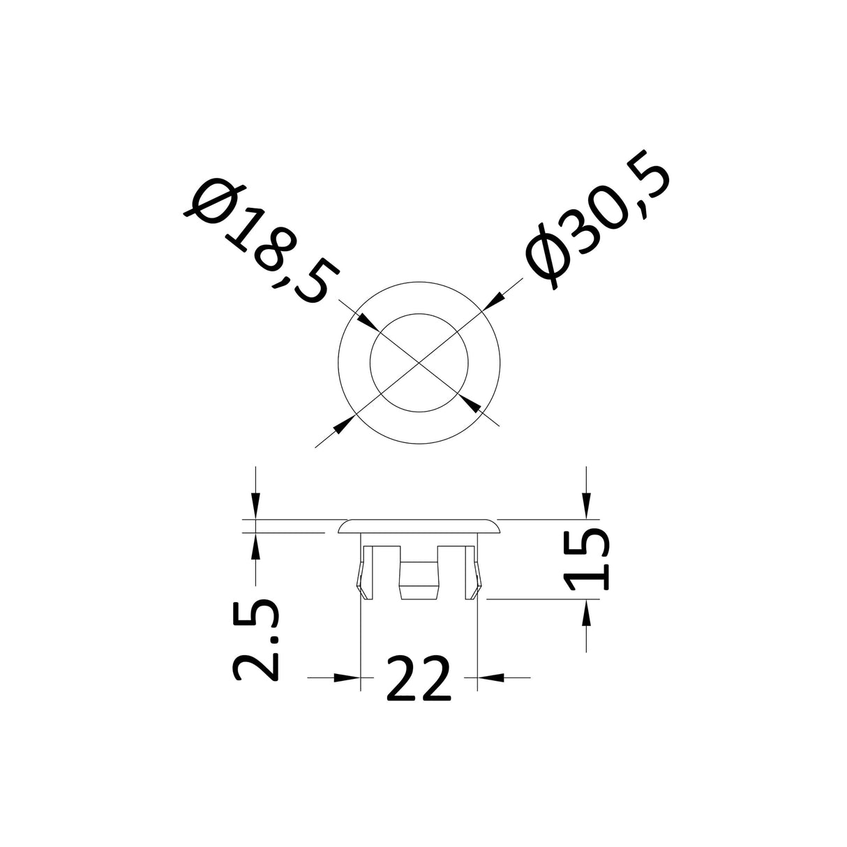 Ceramic Accessories Modern Round Basin Overflow Cover