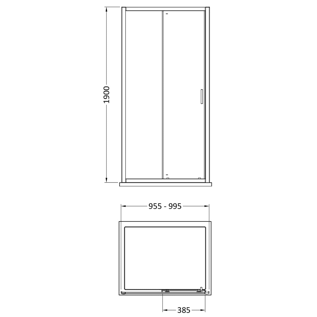 Sliding Shower Door, Side Panel and Shower Tray - Choice of Size and Finish