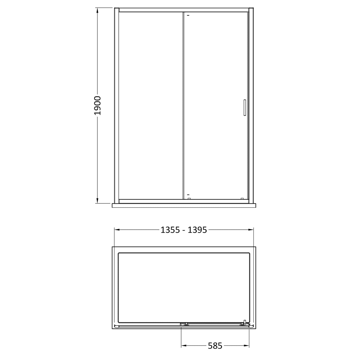 Sliding Shower Door, Side Panel and Shower Tray - Choice of Size and Finish