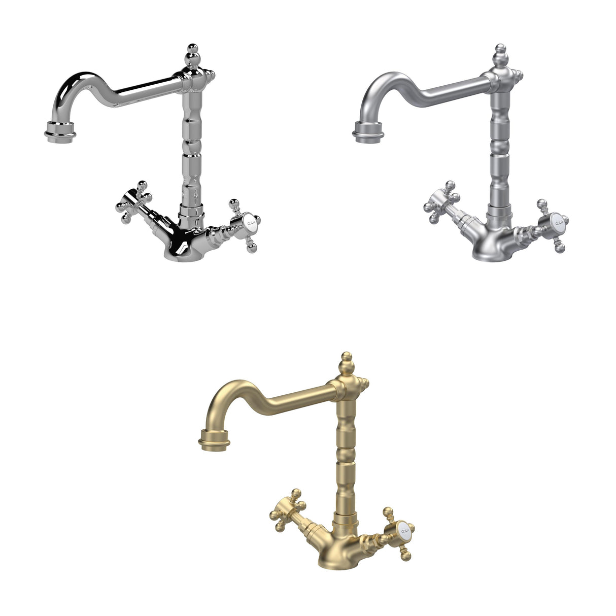 Traditional French Classic Mono Sink Mixer Tap - Available in Multiple Finishes