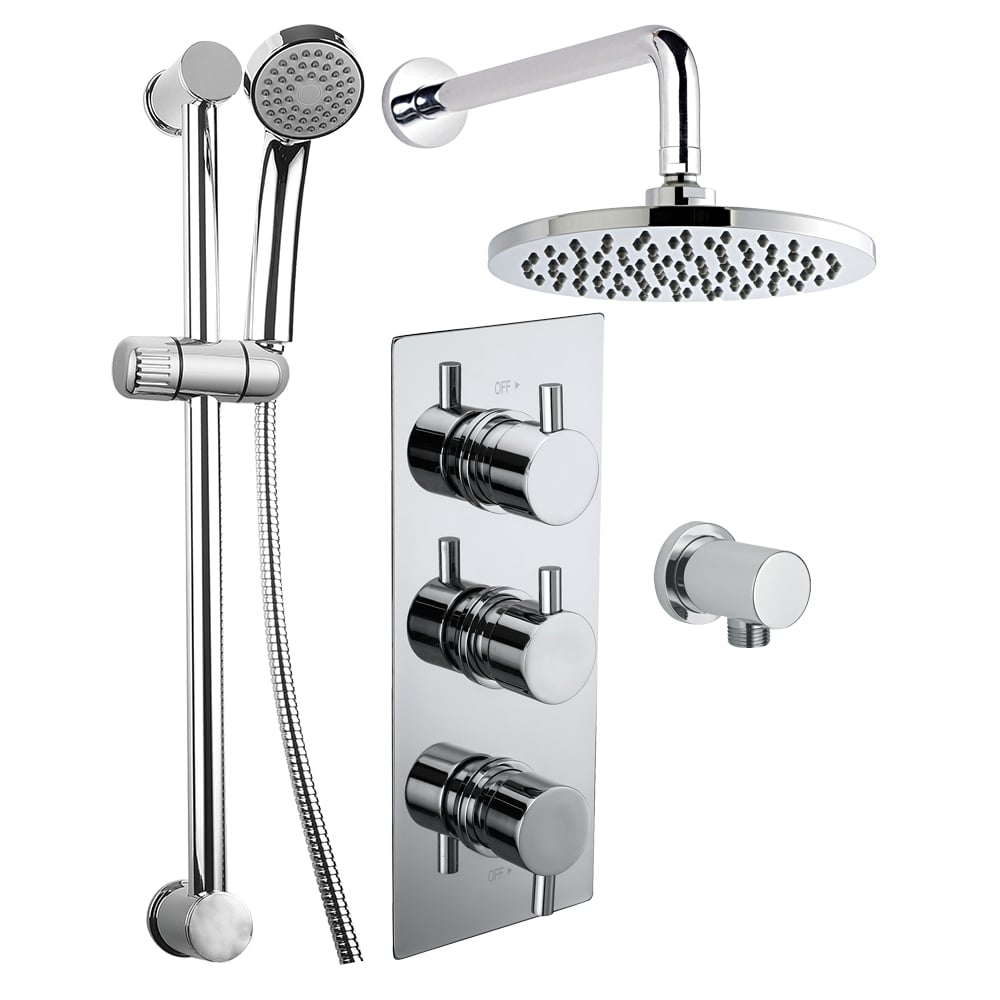 Thermostatic Shower Set with Shower Head, Handset and Valve - Choice of Colour