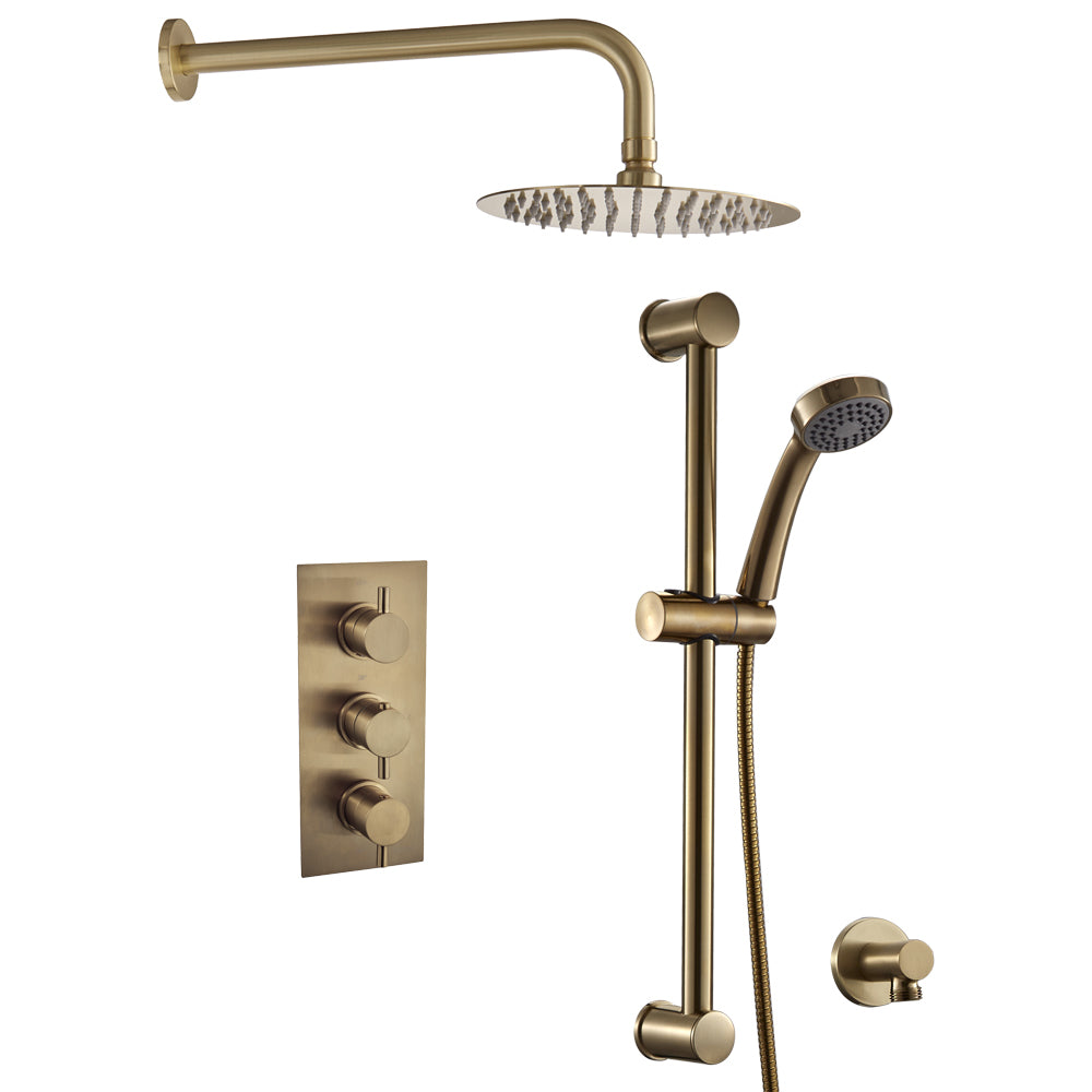Thermostatic Shower Set with Shower Head, Handset and Valve - Choice of Colour