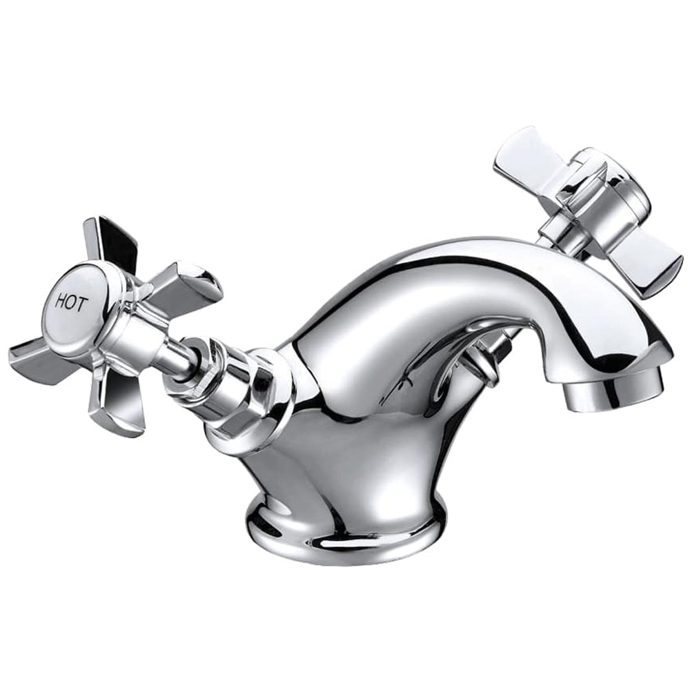 Traditional Crosshead Mono Basin Mixer Tap - Chrome