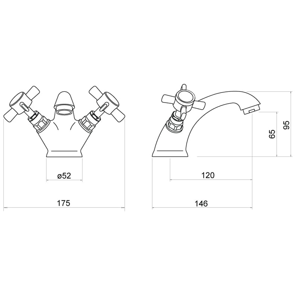Traditional Crosshead Mono Basin Mixer Tap - Chrome