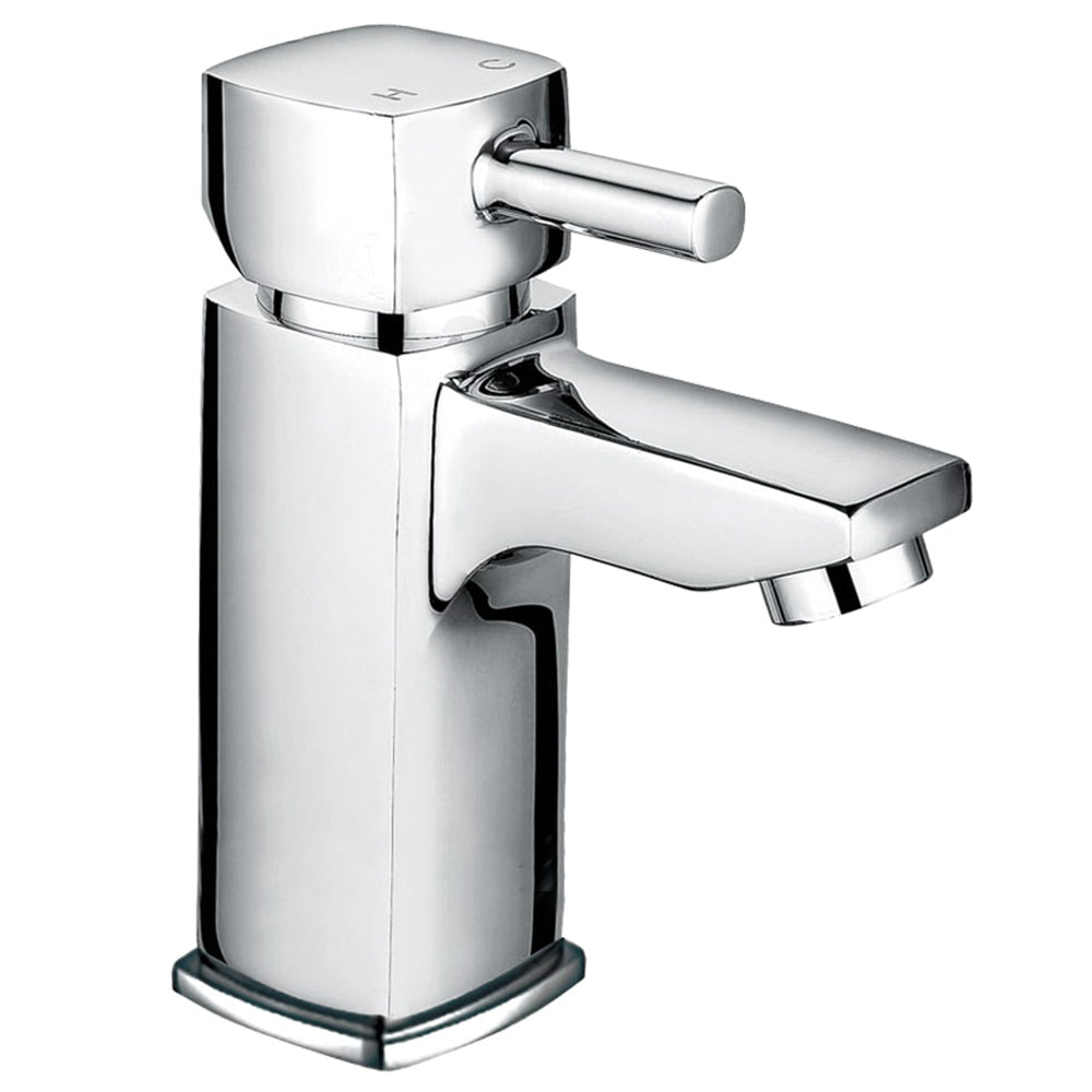 Contemporary Bathroom Soft Square Mono Basin Mixer Tap - Chrome